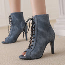 Women's Party Denim Cloth Boots Women High Heels Footwear Woman heels shoes
