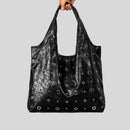 Hollow Rivet Large Capacity Tote Bag Hobos Women Handbags Luxury Soft Pu Leather Shoulder Bags