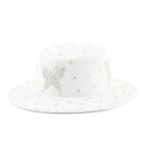 Diamond Felt Design Sense Small Fragrance Gift Butterfly Round Top Women's Travel Hat