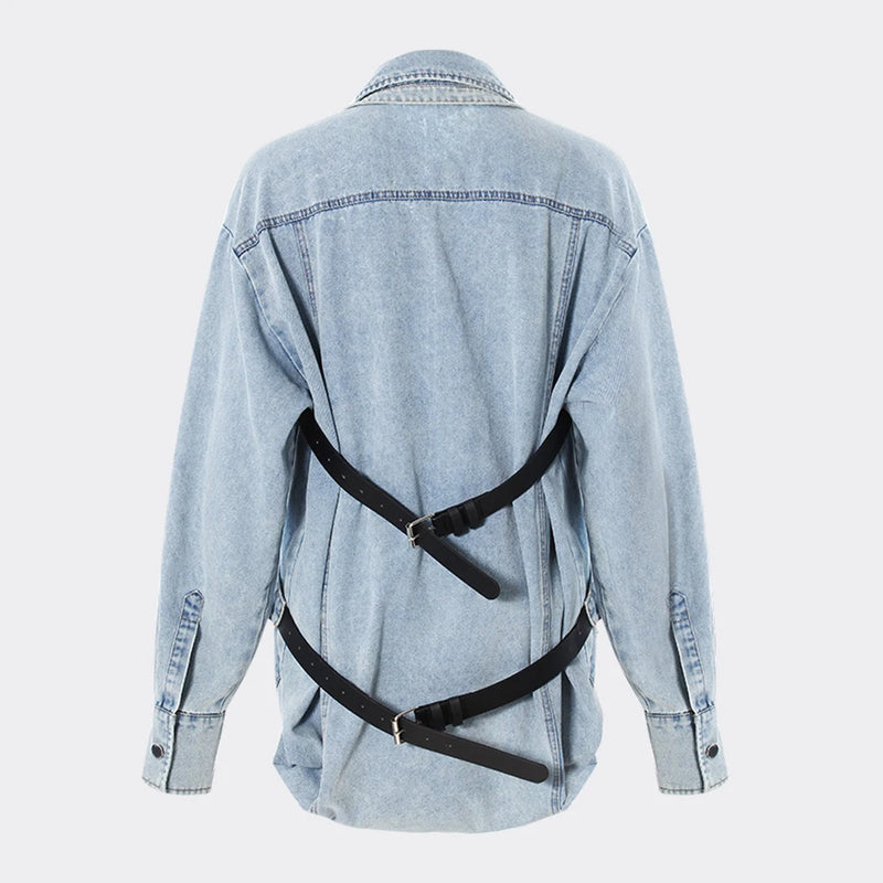 Designer Loose Chic Jackets For Women Lapel Patchwork Pockets Coats Female
