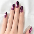 Hand with purple metallic nail polish on a white background, Obroi