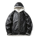 Winter Warm Leather Jacket Vintage Fleece Fluffy Coat Waterproof Thick Warm Reversible Jackets Coats