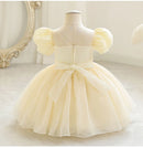 Puffy Mesh Princess Dress for Girls Beading Casual Kids Clothes Baby Graduation Ball Gown