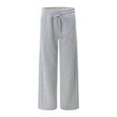 Embroidery Spliced Pants Mens Casual Streetwear Drawstring Elastic Waist Wide Leg Sweatpants Men Trousers