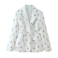 Floral-patterned blazer on a white background, Obroi