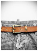 Genuine leather retro copper buckle casual belt handmade pure jeans belt