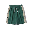 Vintage Distressed Heavy Embroidered Cargo Shorts Men High Street Couple Corduroy Pants for Summer