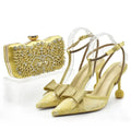 Women Shoes and Bag Set Decorated with Rhinestone Wedding Shoes Bride Shoe and Bags Set for Party