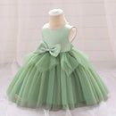 Baby Girls Birthday Dress Newborn Baptism Pink Green Clothes Toddler Kids Elegant Christening Party Gown