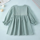 Toddler Baby Girls Autumn Dresses Cotton Kids Long Sleeve Dresses for Girl Solid Party Dress Children Costumes