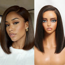 7x5 Lace Dark Chocolate Brown Side Part Straight Bob Wig Human Hair Glueless Wig