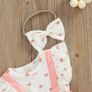 Summer Baby Rompers Clothing Infant Toddler Clothes Newborn Princess Heart Jumpsuits Headband Baby Girls Romper