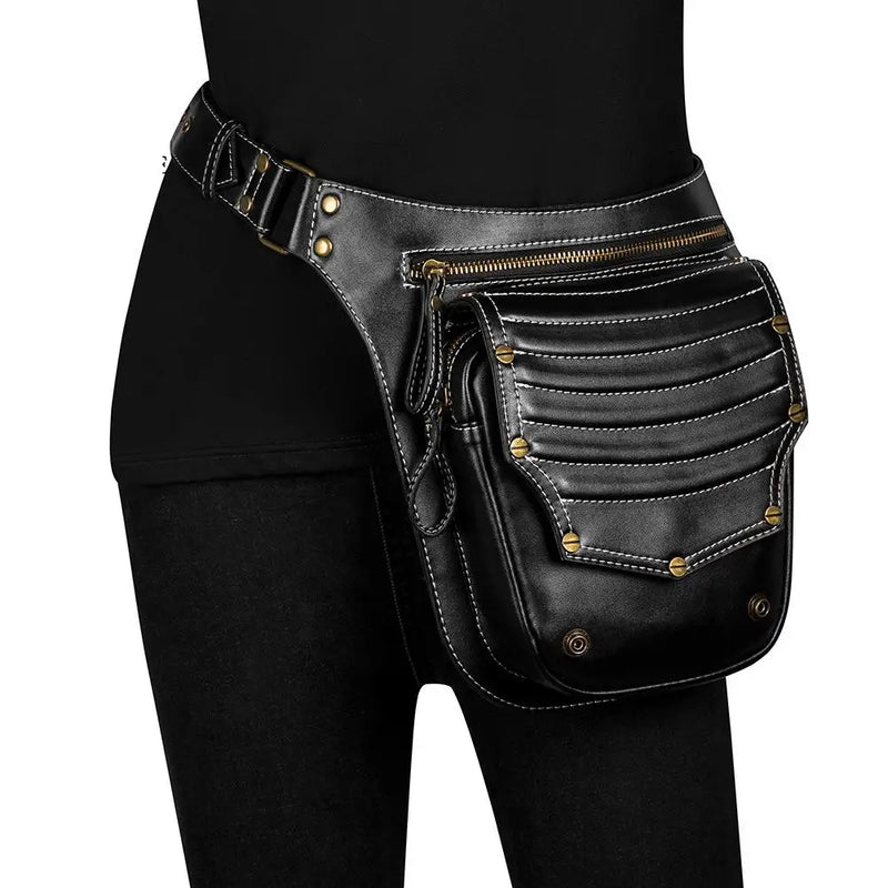 Punk Bag Female Retro Outdoor Women's Bag Trend Messenger Bag Men's Shoulder Bag Fanny Pack Leg Bag Pouch Bum Bag Waist Bag