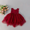 Red Lace Baby Dresses Christening Gown for Kids Princess Bowknot Toddler Girl Clothes Newborn Things