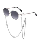 Unique Anti Falling Chain Sunglass Women Alloy Small Gradient Sun Glasses Chain Lady Elegant Shade