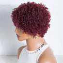 Burg Red Short Pixie Cut Afro Kinky Curly Bob Human Hair Wigs For Women Hair Wigs