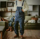Straight Tube Multi Pocket Work Overalls Men Hip-hop Jumpsuit Couple Suspender Pants