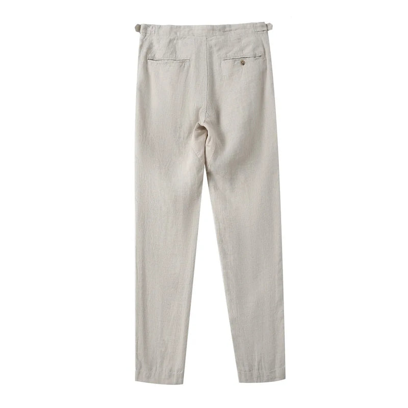 Linen Men Long Pants Breathable and Comfortable Casual Trousers