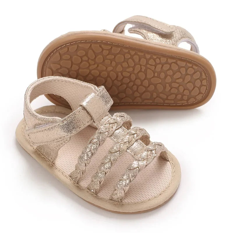 Summer 0-1Y Solid Color Comfortable Baby Girl Sandals Breathable Summer