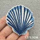 Summer Blue Surfer Girl Shell Wave Bow Iron-on Embroidered Badge Patch DIY T-shirt Hat Backpack Clothing Sticker