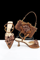 Design Shoes & Bag Coffee Color Women's Stiletto Shoes