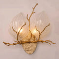 Light Luxury Wall Lamp for Rural Living Room Retro Bedroom Bedside High-end Two Leaf Wall Lamp