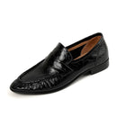 Genuine Leather Women's Loafers Autumn Splicing Wrinkle Low Heels Retro Loafers