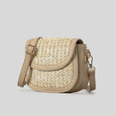 Saddle Women Shoulder Bags Luxury Patchwork Weave Crossbody Bag Summer Beach Small Flap Bag