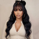 Woman with long, wavy hair styled in a high ponytail against a beige background, Obroi