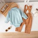 0-18M Baby Boys Formal Gentleman Outfits Rompers Suspender Pants Set