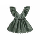 Baby Girl Lace Rompers Dress Sleeveless Elastic Waist Ruffle Bodysuit Sweet Princess Summer Clothes