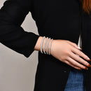 Sterling Silver Bracelets for Women Round 3.5mm Charm Bracelet for Engagement Party Gifts