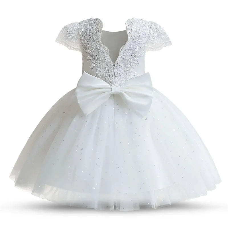 Girls Floral Bridesmaids Princess Dresses Birthday Evening Party Bowknot Ball Gown Party Pageant Dress Kids Dresses