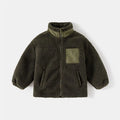 Autumn/Winter Boys' Thick Coat Baby Particle Velvet Stand up Collar Jacket Top Trendy Children's Clothing