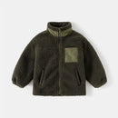 Autumn/Winter Boys' Thick Coat Baby Particle Velvet Stand up Collar Jacket Top Trendy Children's Clothing
