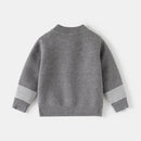 Autumn Baby Boys Knitted Sweater Stripes Mock Neck Zipper Cardigan Coat 3-7Yrs Children's Clothing