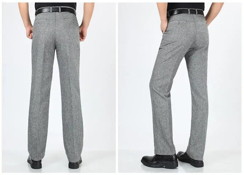 Pants Nice Summer Casual Linen Thin Straight Men Middle-Aged loose Trousers Streetwear Clothes