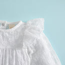 Baby Bodysuit Long Sleeve Hollow Out Flower Embroidered Jumpsuits Short Playsuit Baby Girl Spring Fall Clothes