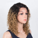 Ombre Gold Short Bob Lace Front Wig Glueless Human Hair T Part Wig Curly Pre Plucked Hairline With Baby Hair