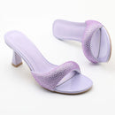 Rhinestone Slippers Ladies Slides Summer Female Open Toe Elegant Dress Shoes Sandals for Women