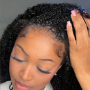 Close-up of a person with styled hair and hand adjusting it against a neutral background, Obroi