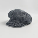Autumn Washed Denim Hat for Women Retro Beret