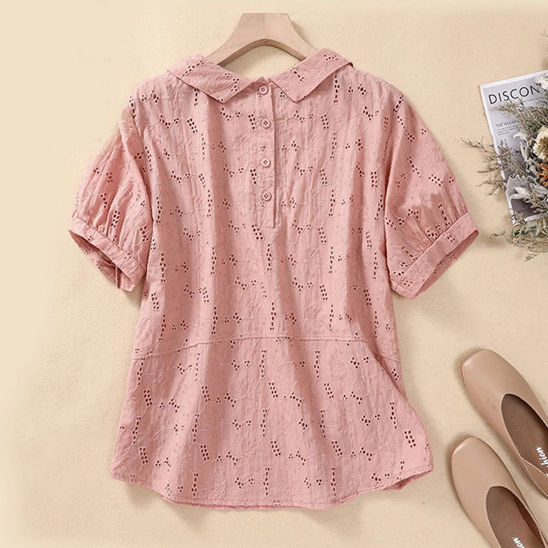 Summer women's doll collar casual blouse