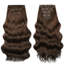 Wave Clip in Hair Extensions  22 inches 4 pcs/lot  220g Soft Natural Heat Resistant Fiber Clip Hair