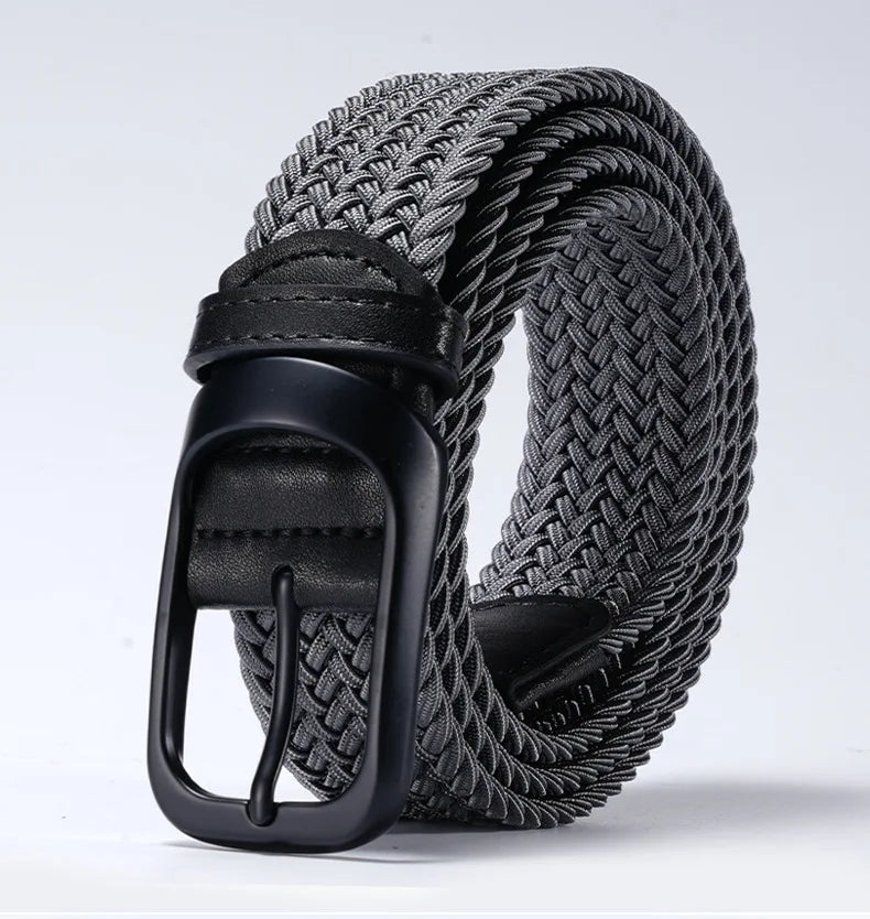 Nylon Pin Buckle Elastic Braided Belt Universal Casual Student Belt Versatile Jeans Accessories