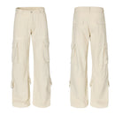 Beige cargo pants on a white background, Obroi