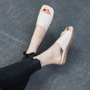 Women Genuine Leather Slippers Summer Slip On Outside Casual Sole Retro Women Flat Slippers