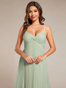 Elegant Evening Dresses Deep Neck Midi Dress