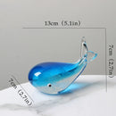 Glazed luminous whale glass craft gift marine artwork desktop decoration ornaments