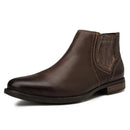 Brown leather Chelsea boot on a white background ,Obroi